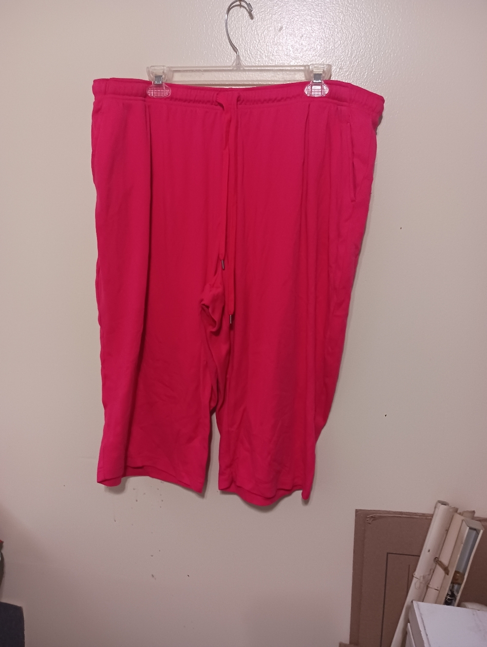 Woman Within Womens Bright Pink Drawstring Bermuda Capri 2x Petite A-6